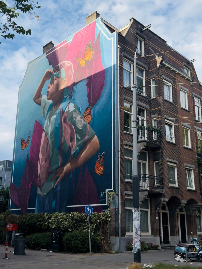 Bunte Häuserwände in Amsterdam